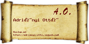 Adriányi Ottó névjegykártya